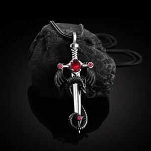 Dragon Sword Ruby Pendant Necklace